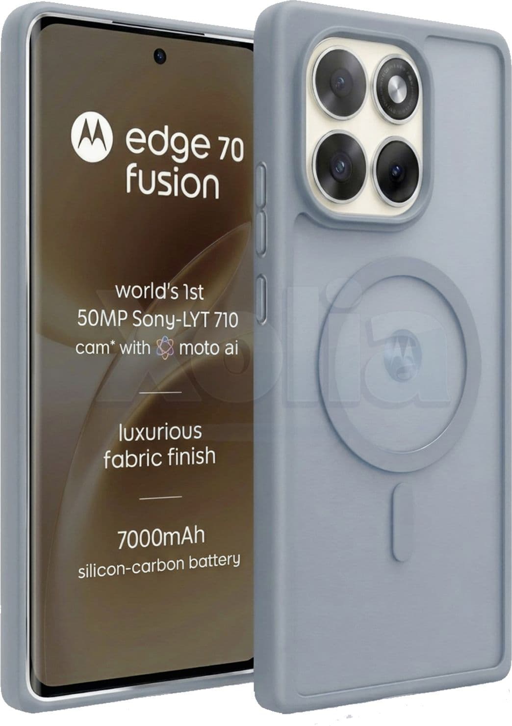 Xolia Back Cover for MOTOROLA Edge 70 Fusion 5G (Grey, Shock Proof, Polycarbonate, Silicon, Pack of: 1)